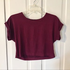Maroon Suede Crop Top - Happening In The Present